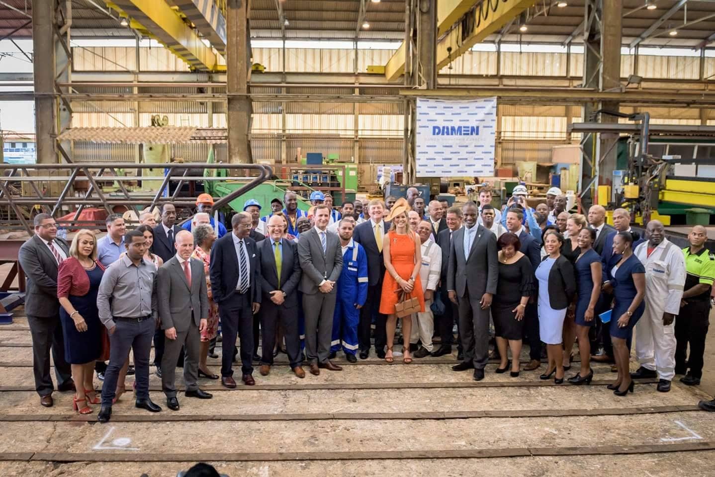 The Royal Couple of Holland visits Damen Curacao