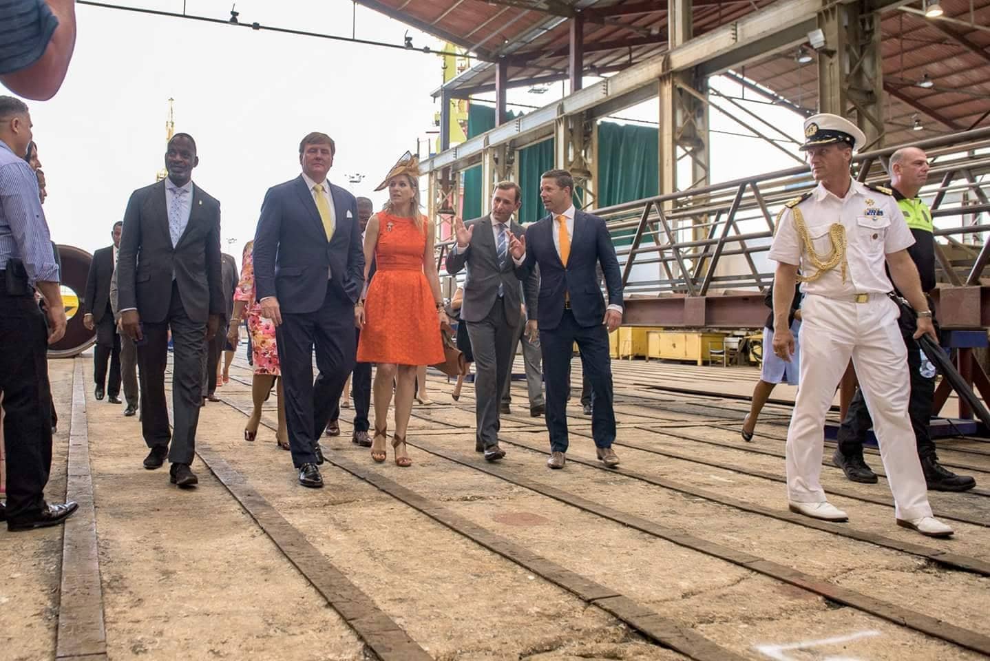 The Royal Couple of Holland visits Damen Curacao